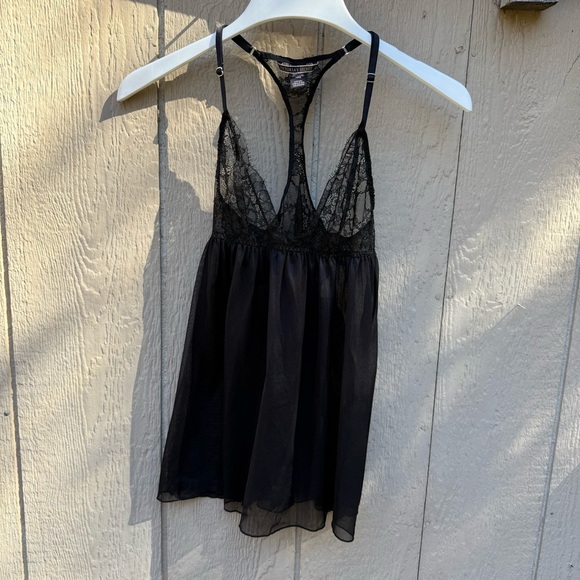 Modern Victoria’s Secret Sheer Lace Babydoll Black Lingerie Top Dress Small - Picture 5 of 6